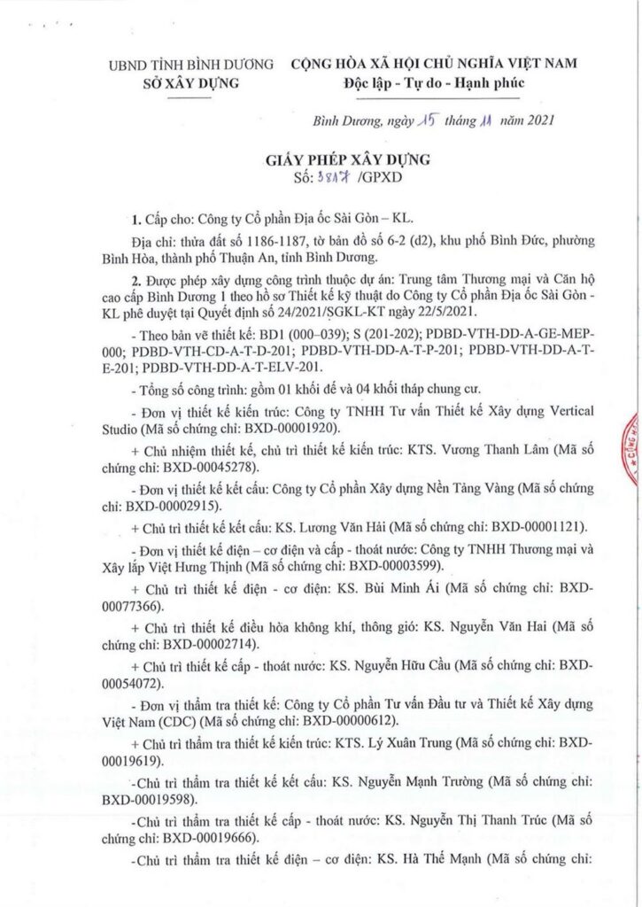 Pháp lý dự án lapura bình dương