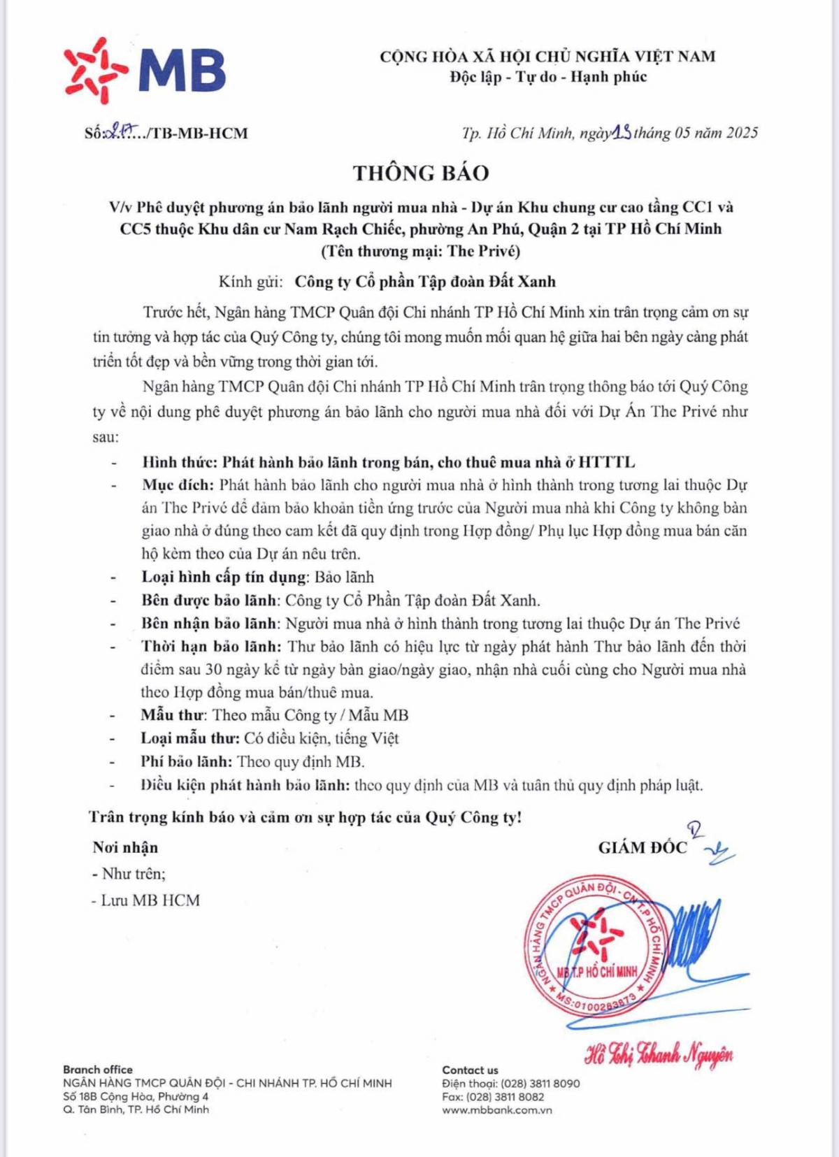 pháp lý dự án The Privé Đất Xanh