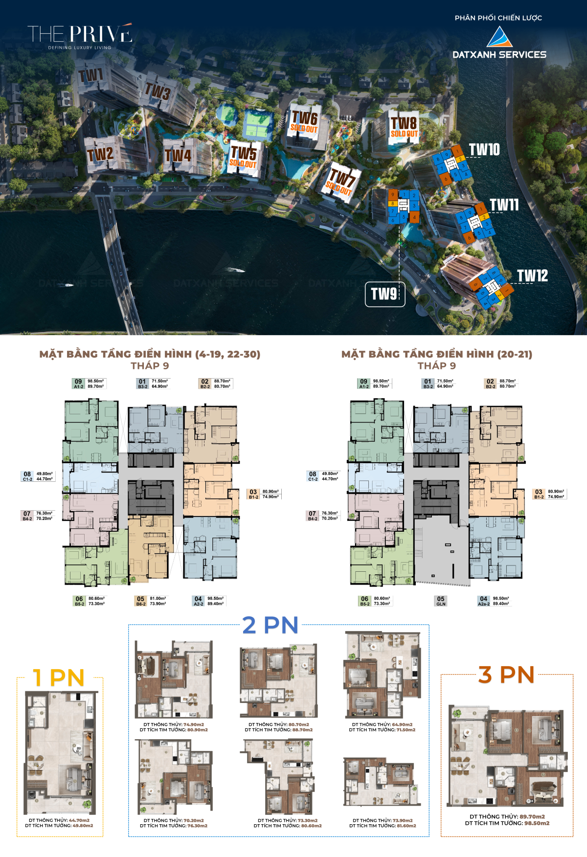 Mặt bằng Tháp 5-6-7 tầng 4-19 & 22-31